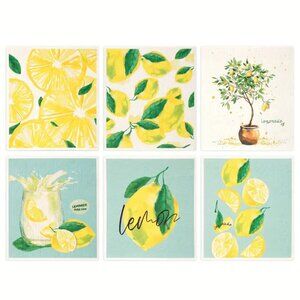 NEW Set of 12 Swedish Dishcloths - Lemon & Lemonade Kitchen Towels, Reusable